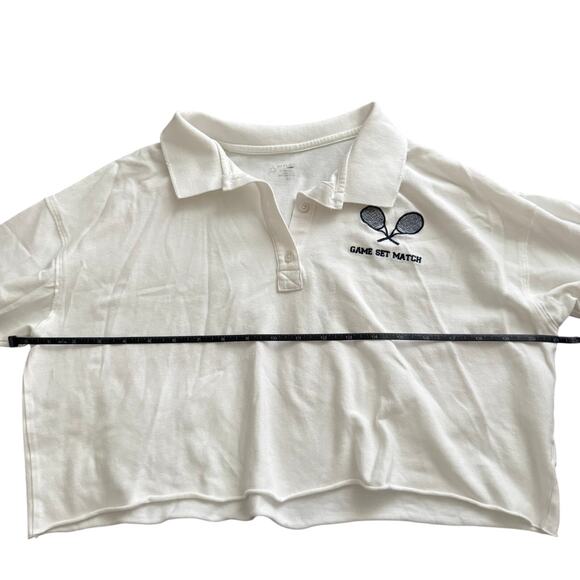 Offline by Aerie Cropped Polo Tee XS Tenniscore Sporty Y2K Women Preppy Top - Picture 1 of 8